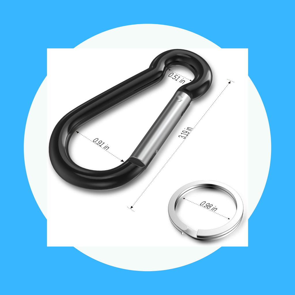 Aluminum Carabiner Clips - Set of 10