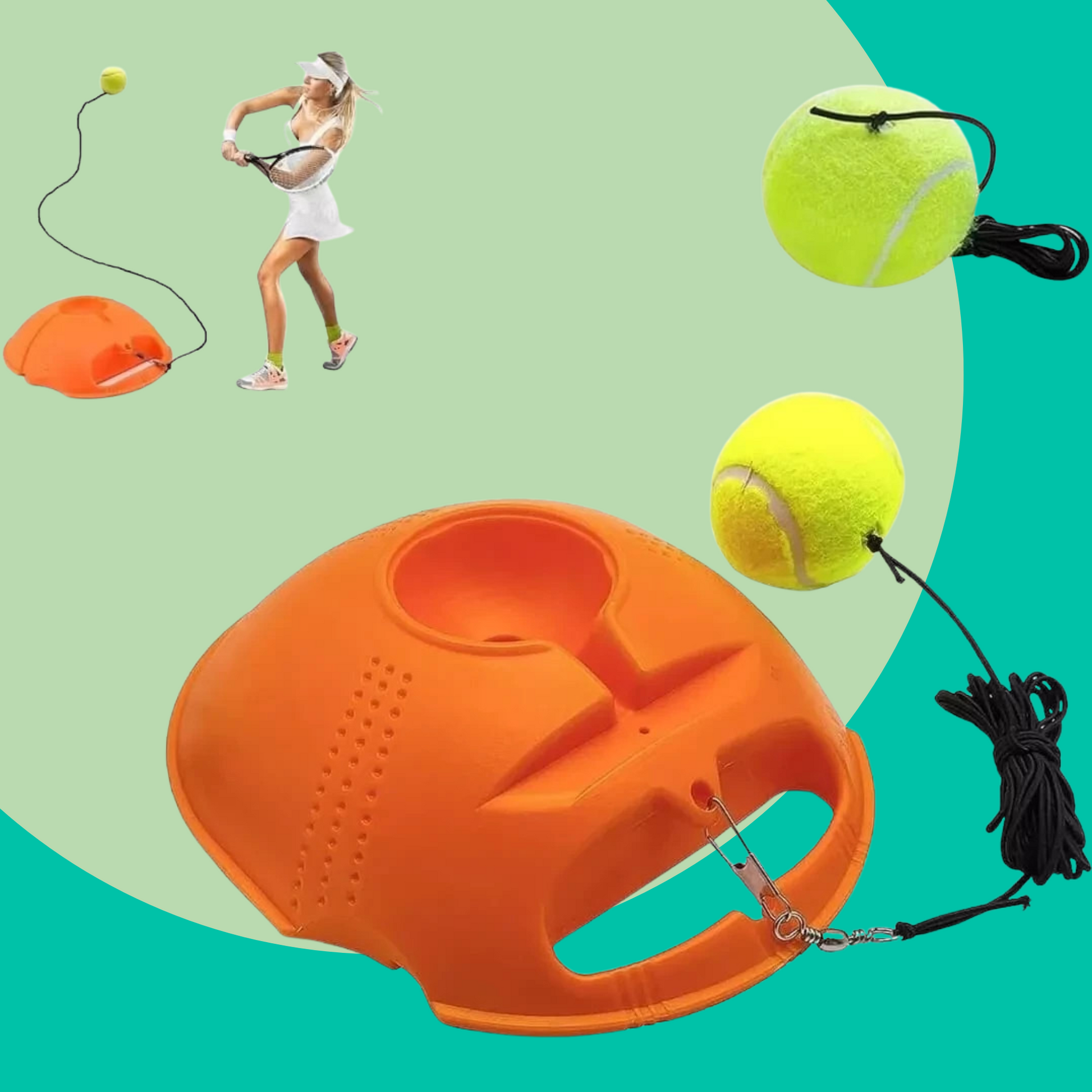 Tennis Rebound Training Tool - Solo Practice Trainer