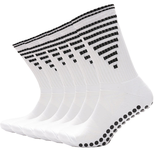 3 Pairs White Anti-Slip, Grip Socks for Men