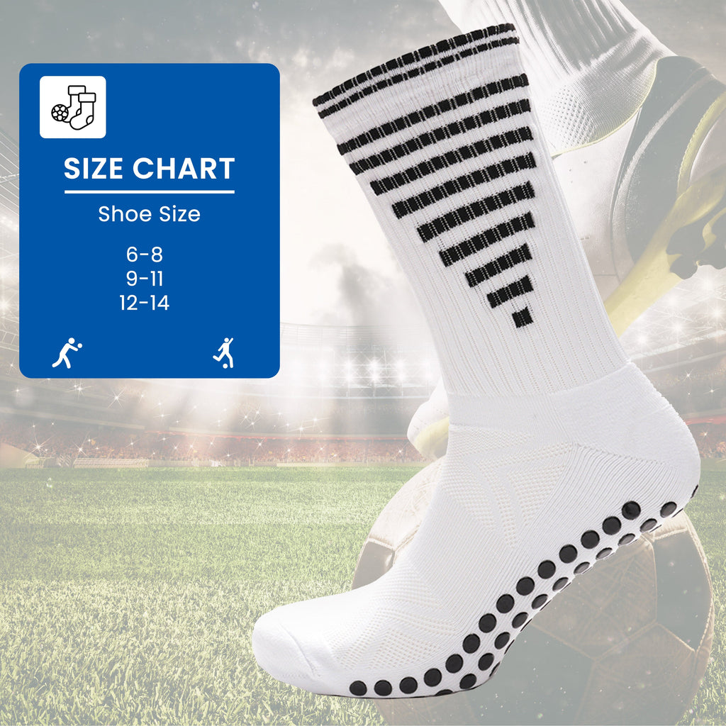 3 Pairs White Anti-Slip, Grip Socks for Men