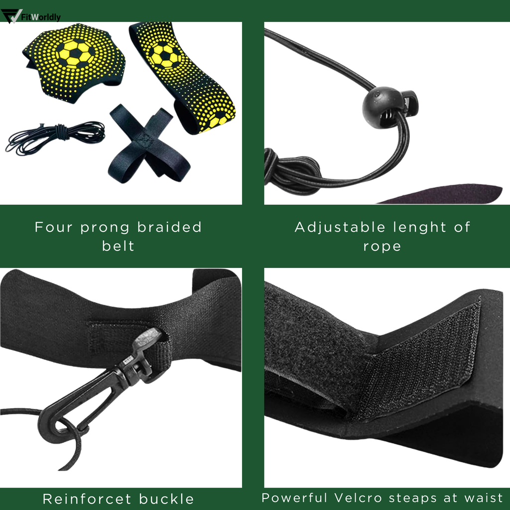 Football Kick Trainer - Solo Practice Belt with Adjustable Waist, 2 Pack