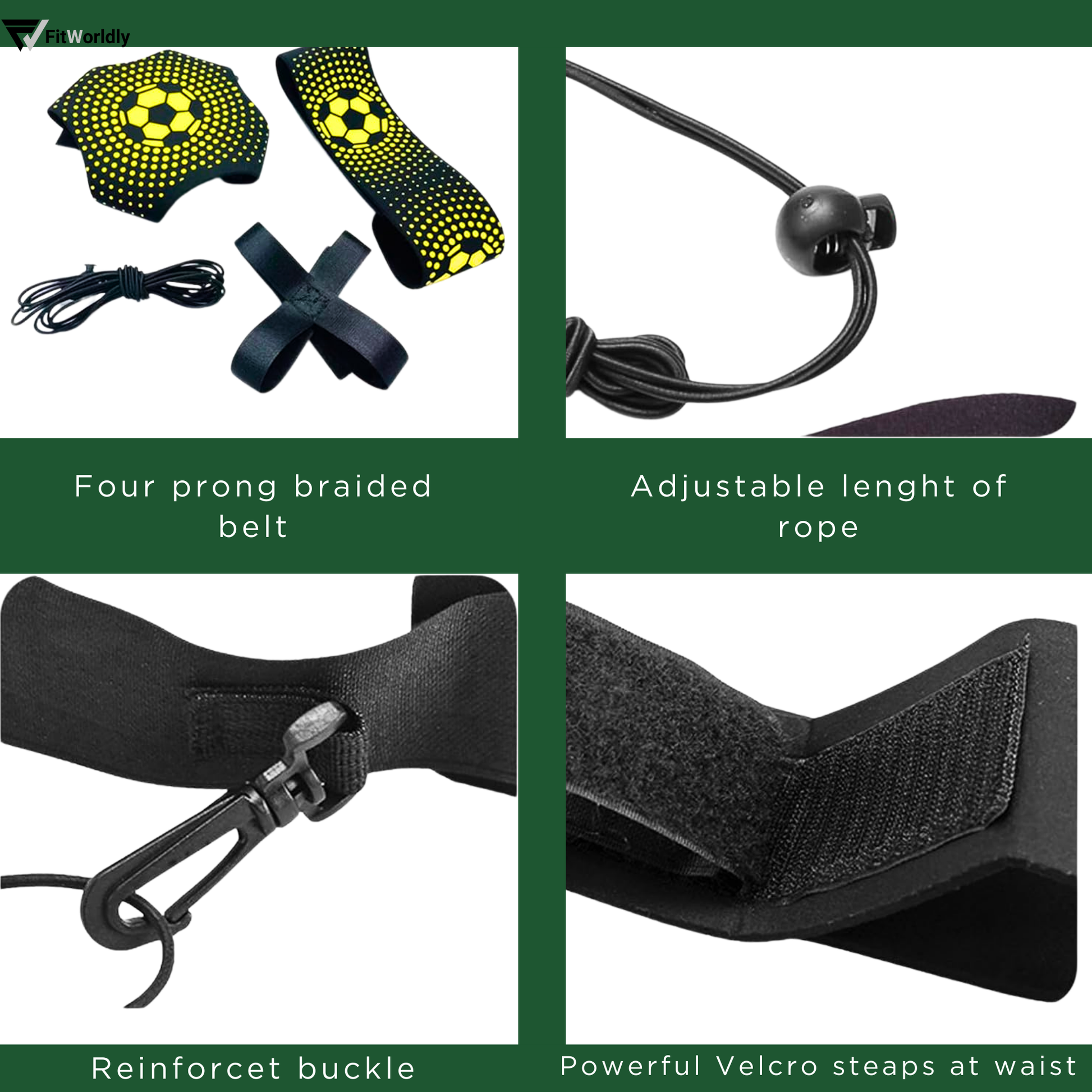 Football Kick Trainer - Solo Practice Belt with Adjustable Waist, 2 Pack