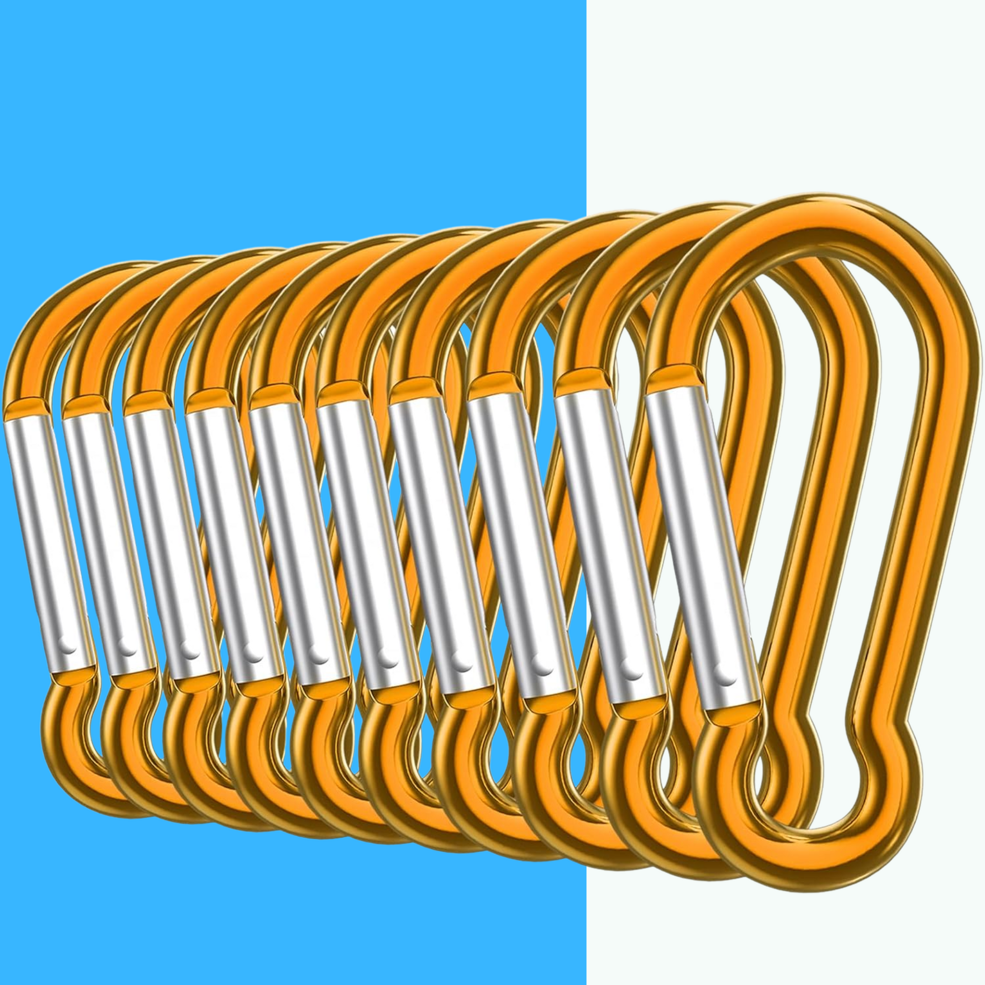 Aluminum Carabiner Clips - Set of 10