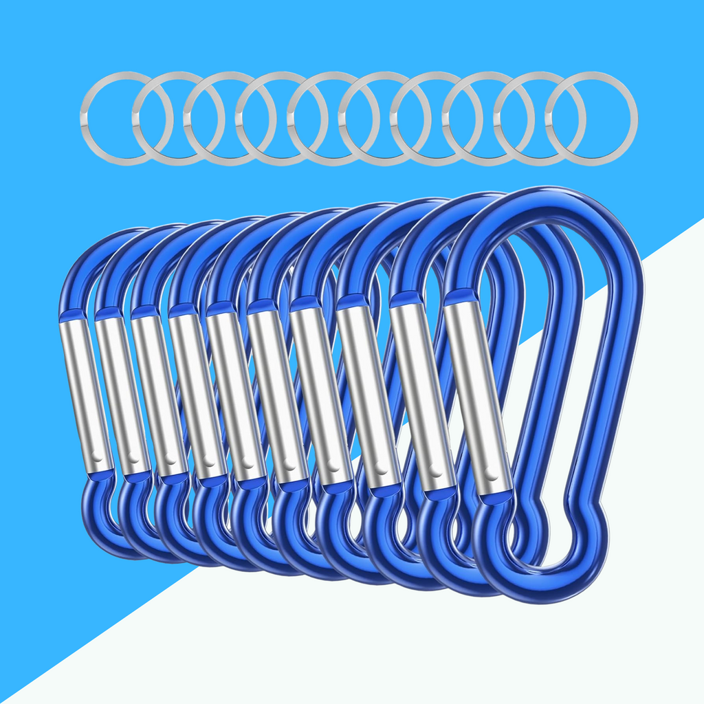 Aluminum Carabiner Clips - Set of 10