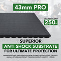 43mm heavy duty rubber gym flooring tile for home and commercial gyms - FitWorldly