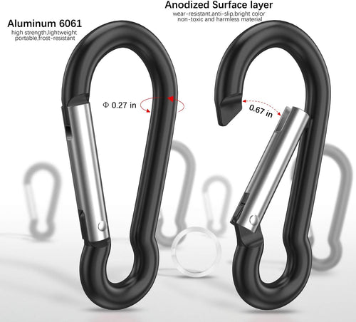 Sprookber Aluminum Carabiner, Caribeener Clips, Spring Snap Hook for Keychain Clip, Set of 10
